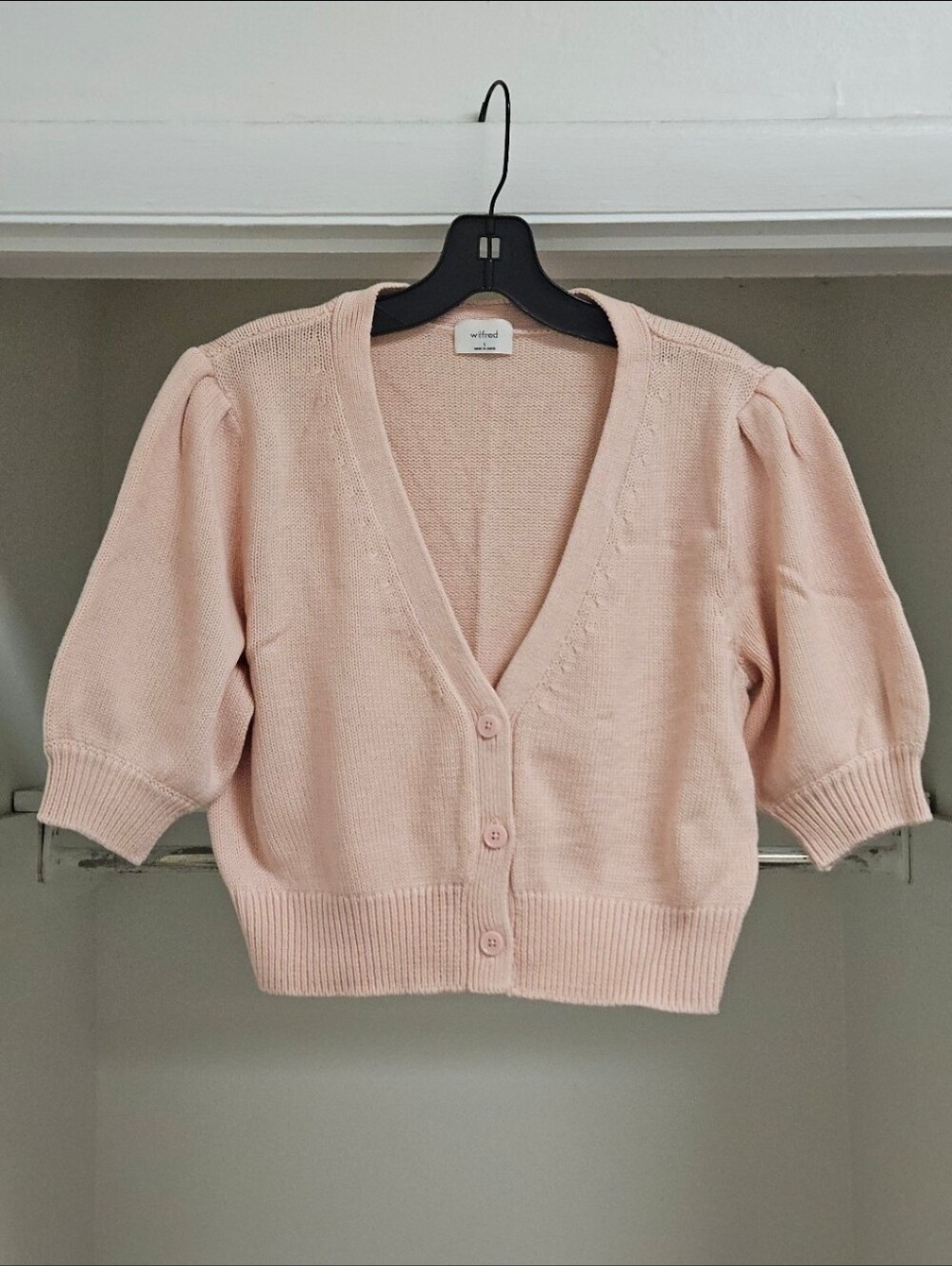 WILFRED CANTERBURY CORAL BLUSH CARDIGAN WOMEN'S SIZE SMALL